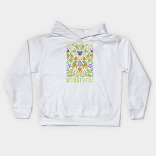 You Are Wonderful, Floral No. 22322 Kids Hoodie